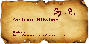 Szilvásy Nikolett névjegykártya