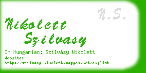 nikolett szilvasy business card